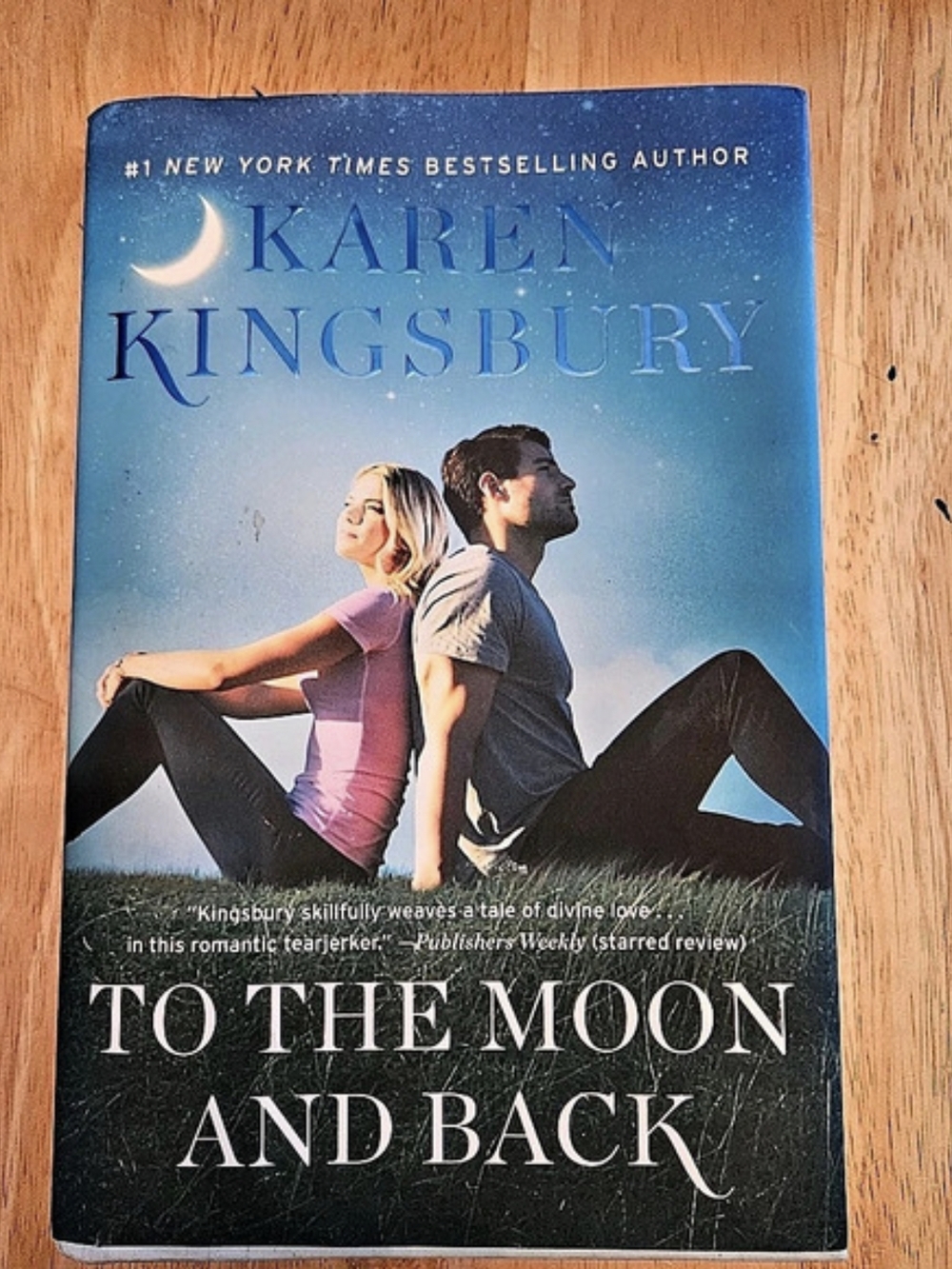 Karen Kingsbury To the Moon and Back Paperback Novel Blue & Black
